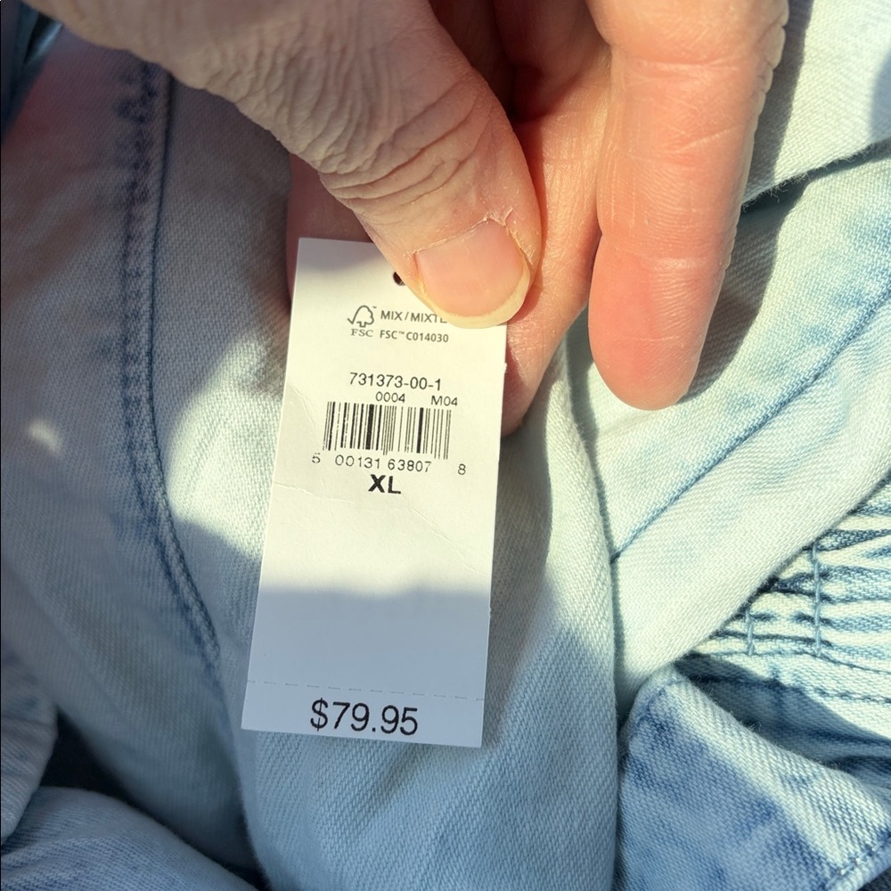 Gap Denim Stone Washed Casual Mini Dress NWT XL Summer Spring Vacation Beachy - Picture 6 of 6